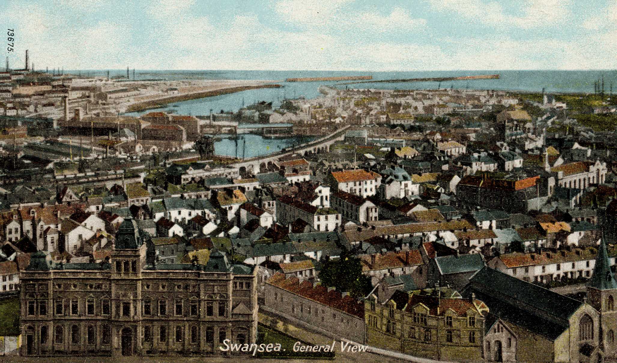 View of Swansea c.1890 Christmas Card Swansea Shop