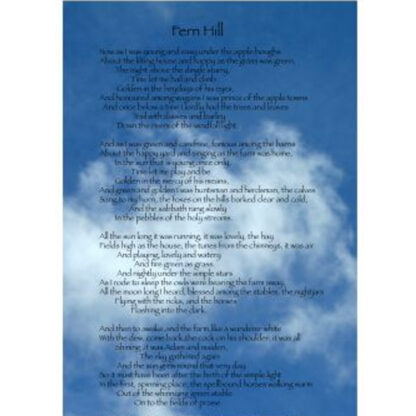 Fern Hill poem words poster