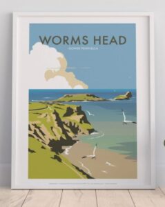Worms Head Art Print by David Thompson, wide view